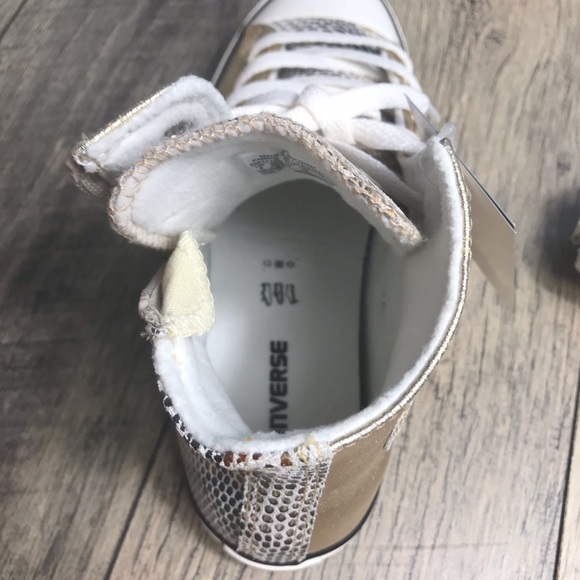 NWT Converse Ctas Side Zip Split HI Light Gold W - Picture 7 of 8